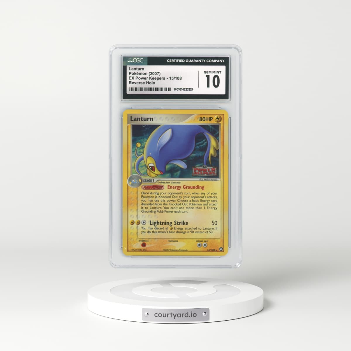 2007 EX Power Keepers #15 Lanturn - Holo (CGC 10 GEM MINT)