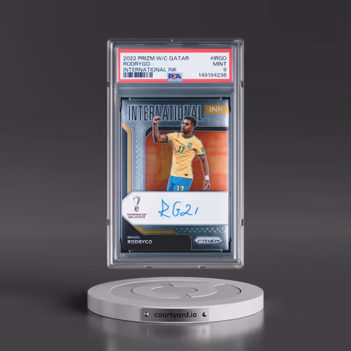 2022 Panini Prizm World Cup Qatar International Ink #IRGO Rodrygo (PSA 9 MINT)
