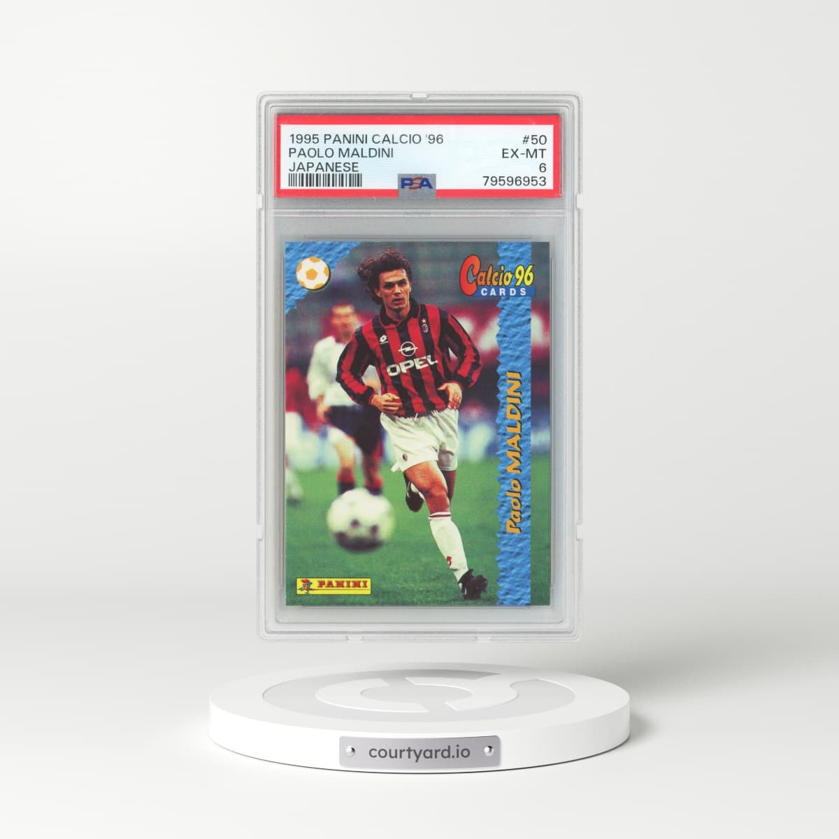 1995 Panini Calcio #50 Paolo Maldini - Japanese (PSA 6 EX-MT)