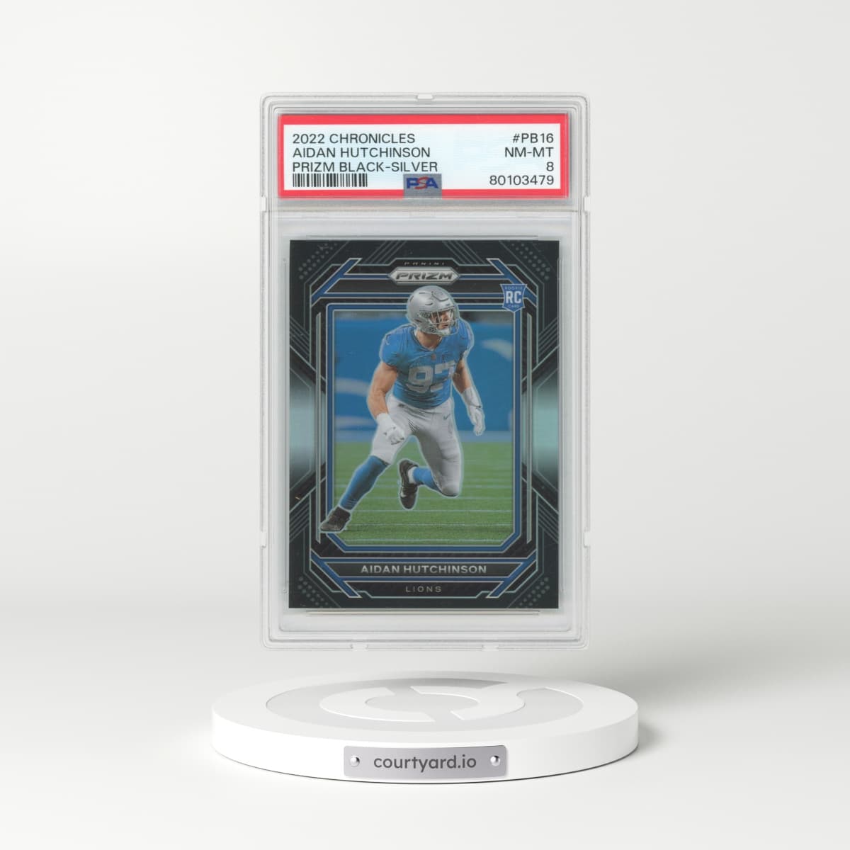2022 Panini Chronicles Prizm Black #PB16 Aidan Hutchinson - Silver (PSA 8 NM-MT)