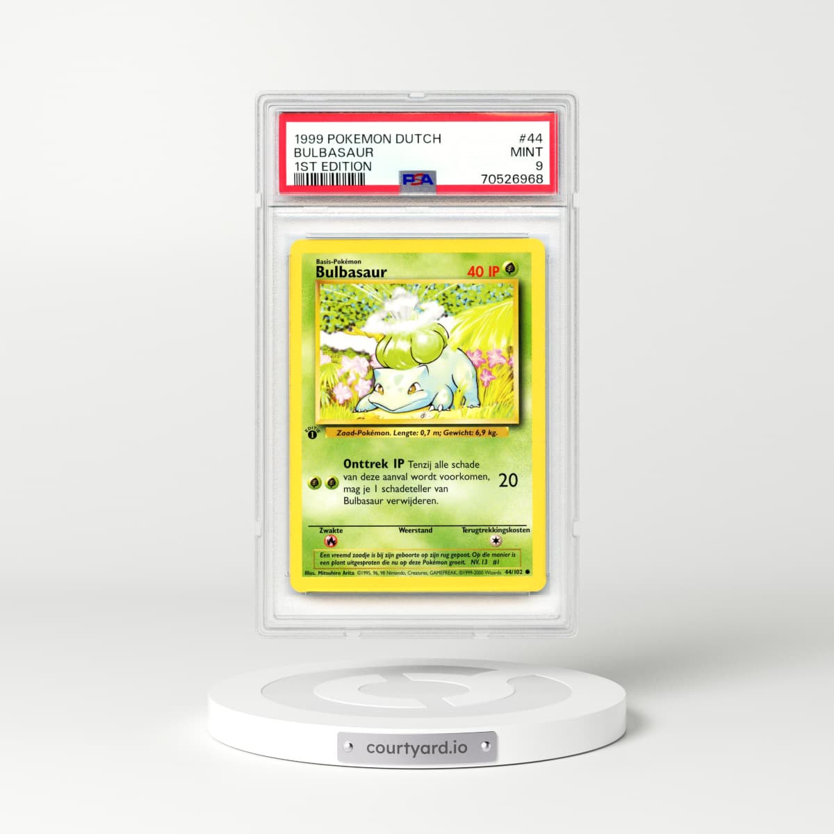 1999 Dutch Base Set #44 Bulbasaur - 1st Edition (PSA 9 MINT)