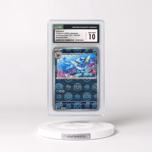 2023 Japanese Pokémon 151 #134 Vaporeon - Holo Poke Ball Reverse Holo (CGC 10 GEM MINT)