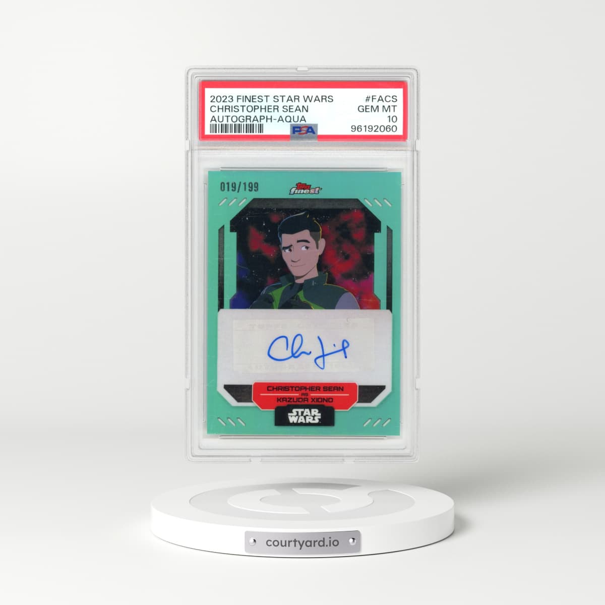 2023 Topps Finest Star Wars Finest Autographs #FACS Christopher Sean - Aqua (PSA 10 GEM MINT)
