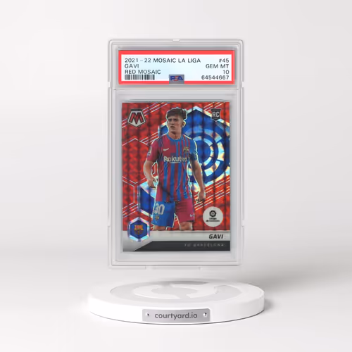 2021 Panini Mosaic La Liga #45 Gavi - Red Mosaic (PSA 10 GEM MINT)