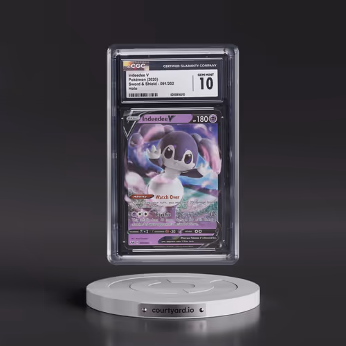 2020 Sword & Shield #091/202 Indeedee V - Holo (CGC 10 GEM MINT)