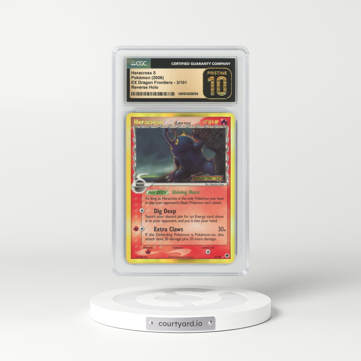 2006 EX Dragon Frontiers #3 Heracross - Holo (CGC 10 PRISTINE)