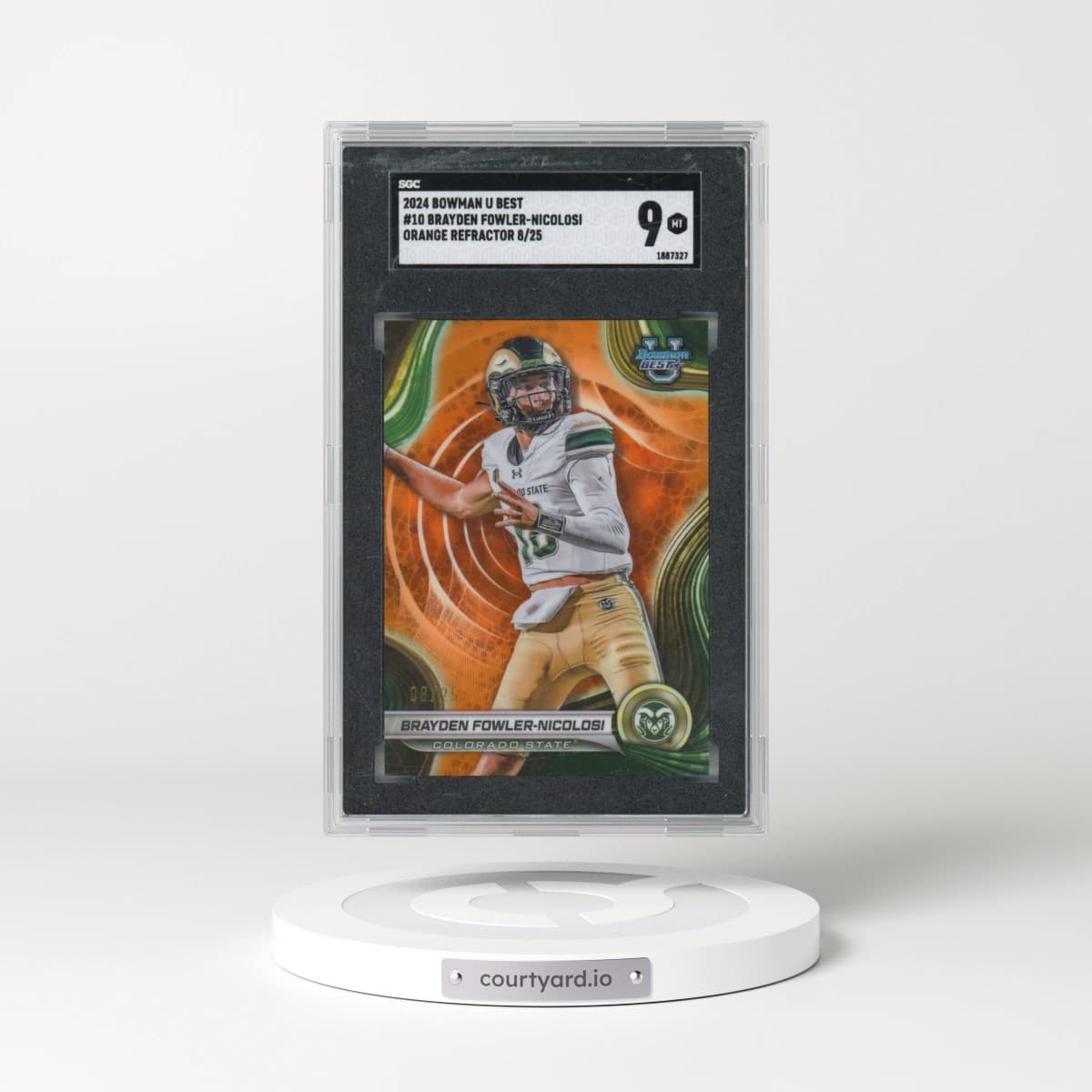 2024 Bowman U Best #10 Brayden Fowler-Nicolosi - Orange Refractor (SGC 9 MINT)