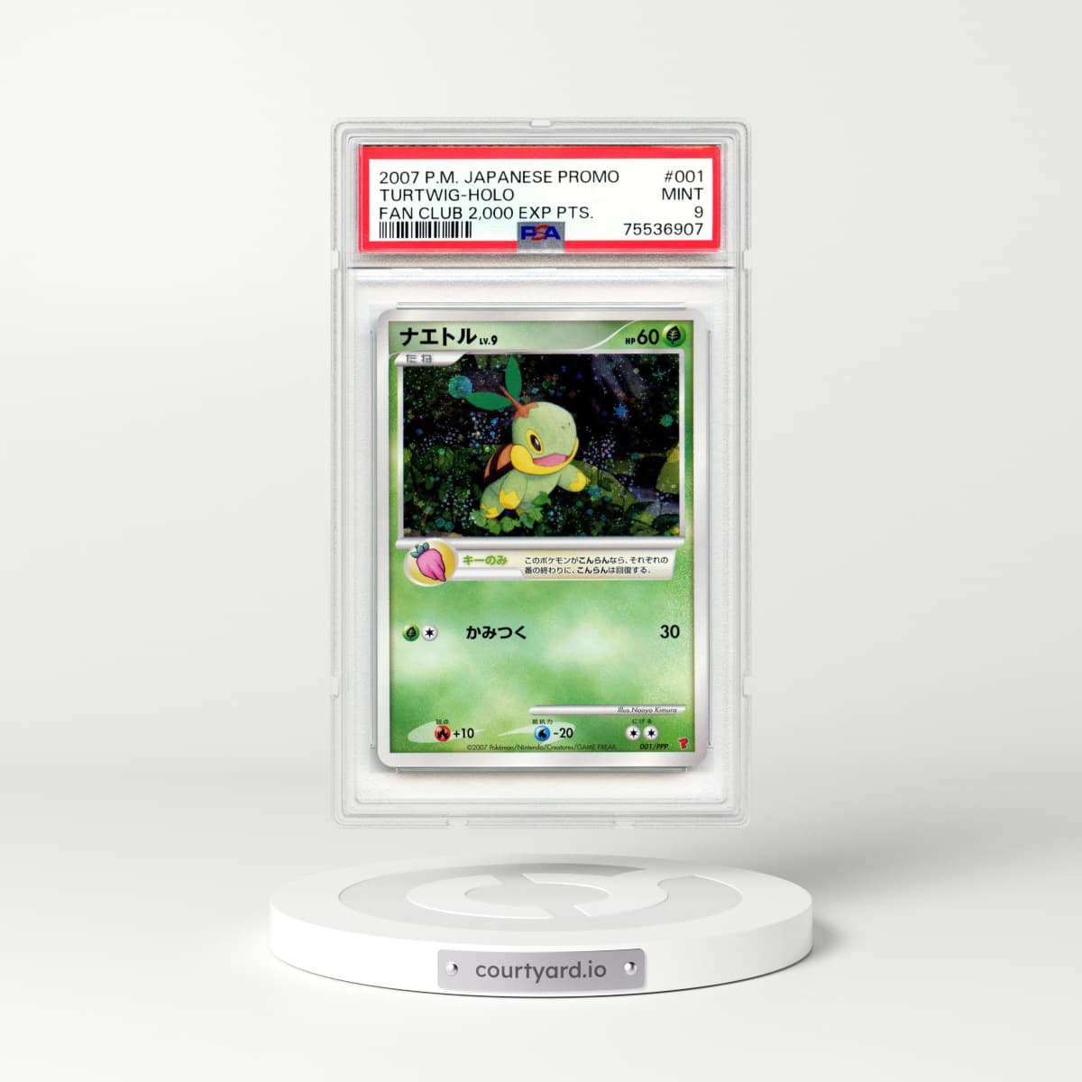2007 Japanese Fan Club 2,000 Points #1 Turtwig - Holo (PSA 9 MINT)