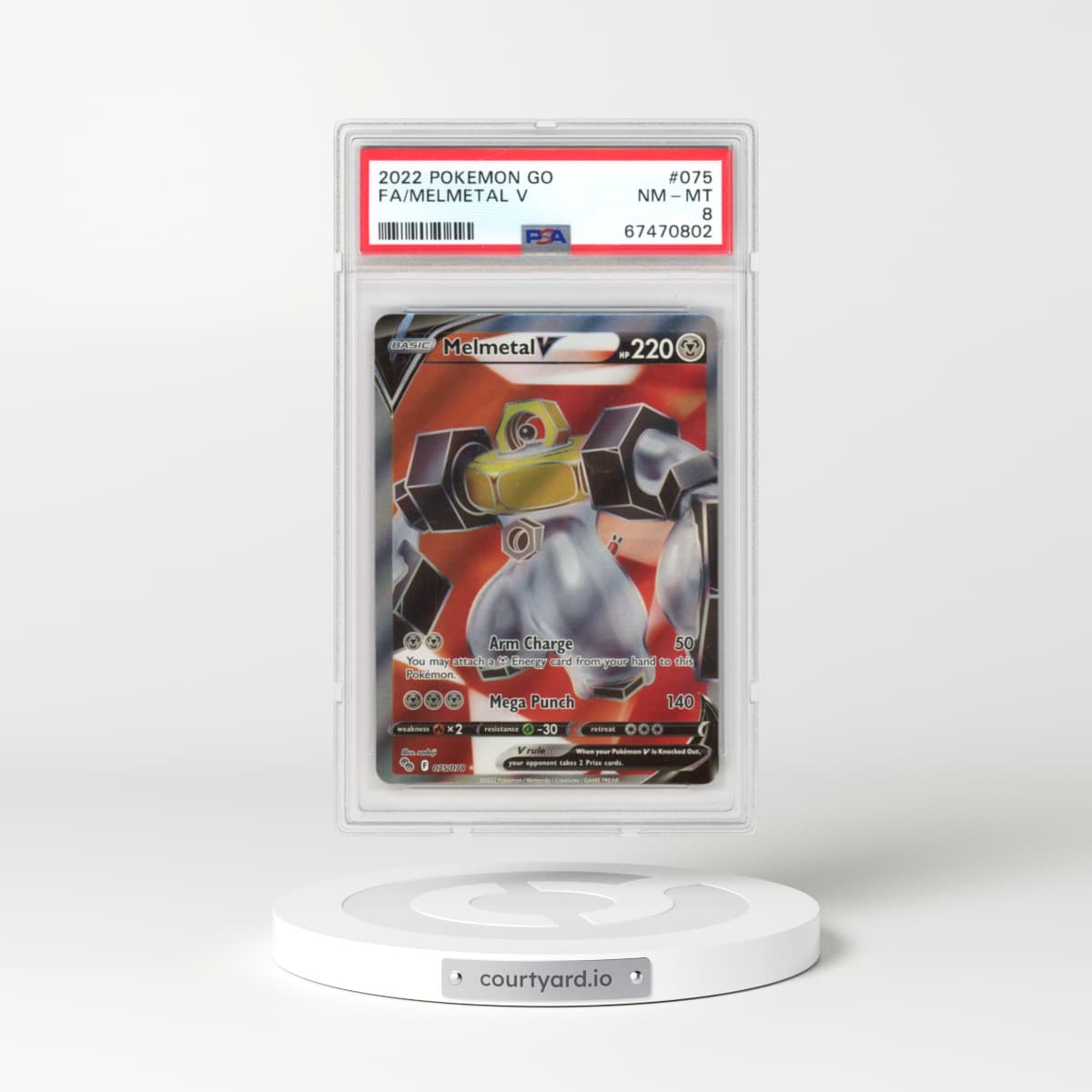 2022 Pokémon GO #075 Melmetal V - Holo (PSA 8 NM-MT)