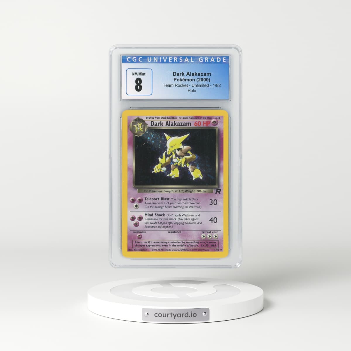 2000 Team Rocket #1 Dark Alakazam - Holo (CGC 8 NM-MT)