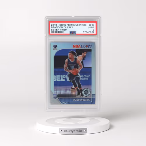 2019 Panini Hoops Premium Stock #217 Brandon Clarke - Silver Prizm (PSA 9 MINT)