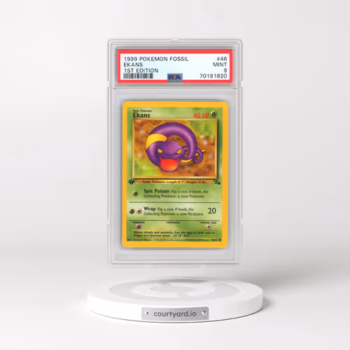 1999 Pokémon Fossil #46 Ekans - 1st Edition (PSA 9 MINT)