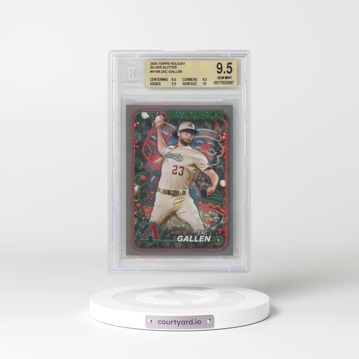 2024 Topps Holiday Silver Glitter #H109 Zac Gallen (BGS 9.5 GEM MINT)
