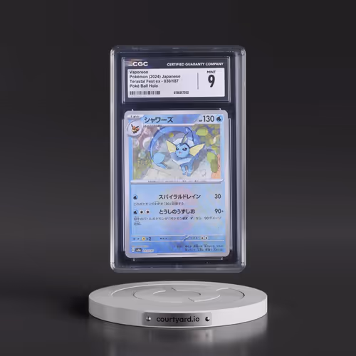 2024 High Class Pack: Terastal Fest ex - sv8a #030/187 Vaporeon - Poké Ball Holo (CGC 9 MINT)