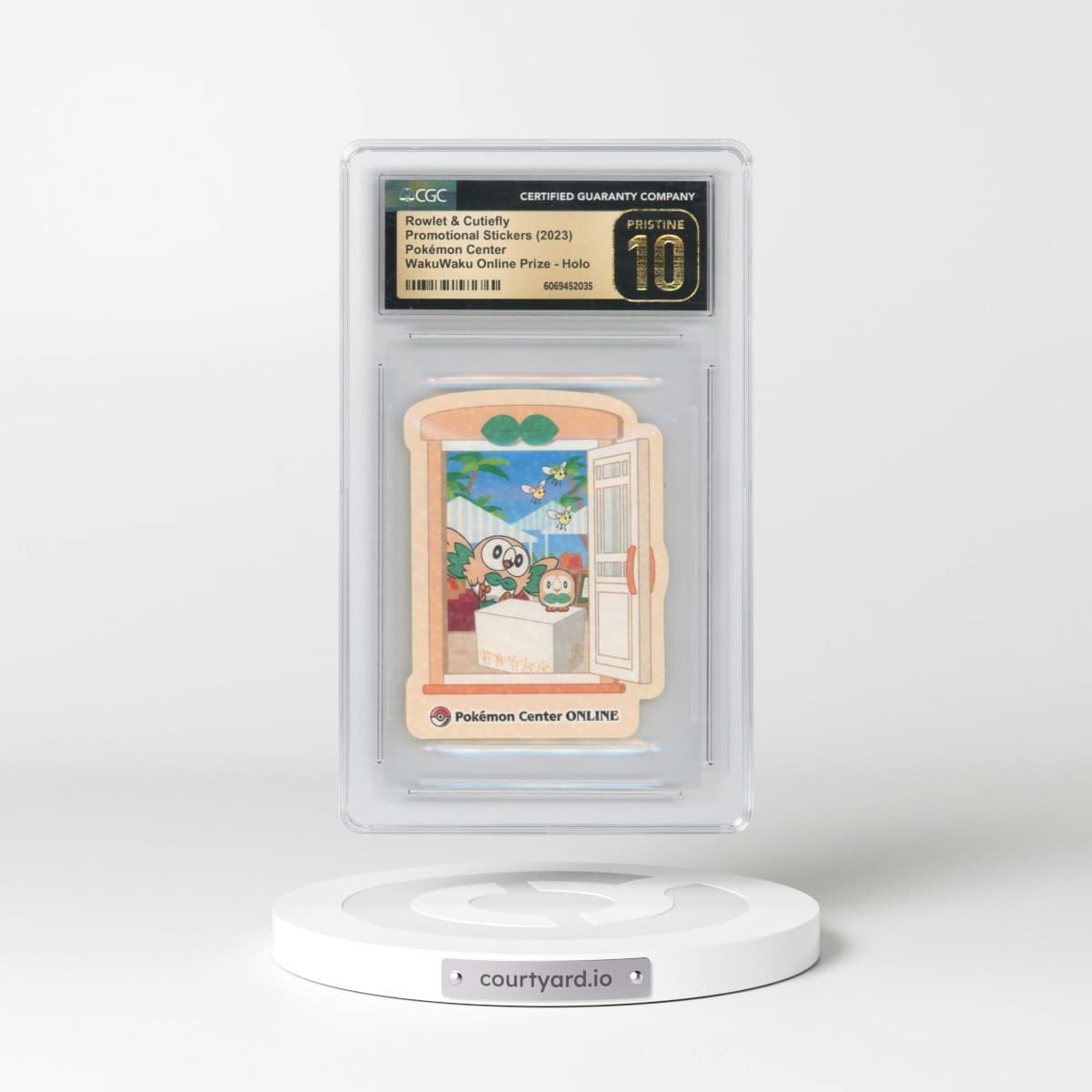 2005 Pokémon Center Stickers - Japanese Rowlet &amp; Cutiefly - WakuWaku Online Prize (Open Doorway) Holo (CGC 10 PRISTI