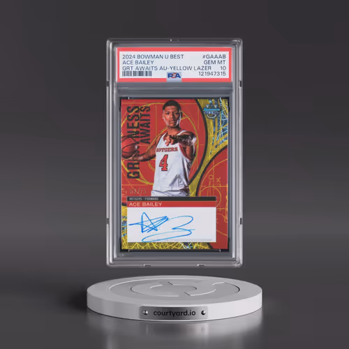 2024 Bowman University Best Greatness Awaits Autographs #GAAAB Ace Bailey - Yellow Lazer (PSA 10 GEM