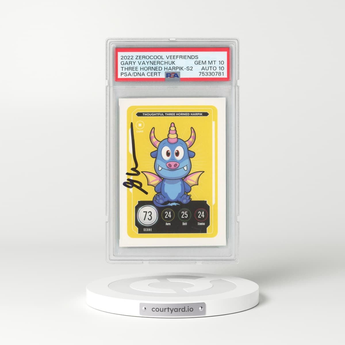 2022 Zerocool Veefriends Three Horned Harpik - PSA/DNA Cert. - Auto 10 - Gary Vanerchuk (PSA 10 GEM MINT)