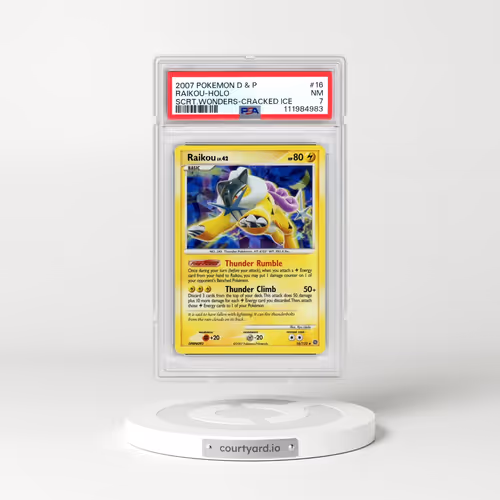 2007 Pokémon Diamond & Pearl Secret Wonders #16 Raikou - Holo Cracked Ice (PSA 7 NM)