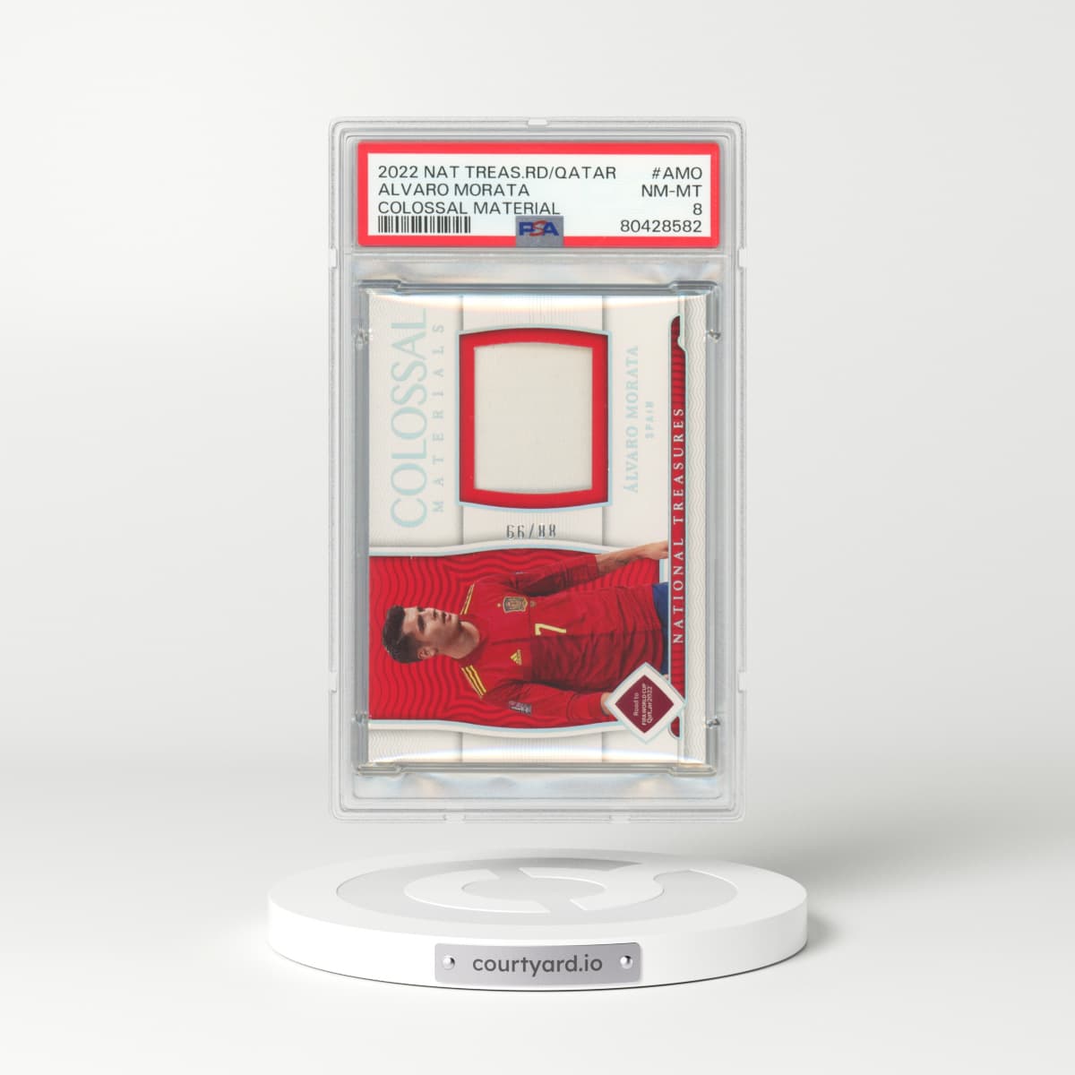 2022 National Treasure RD/Qatar #AMO Alvaro Morata - Colossal Material (PSA 8 NM-MT)
