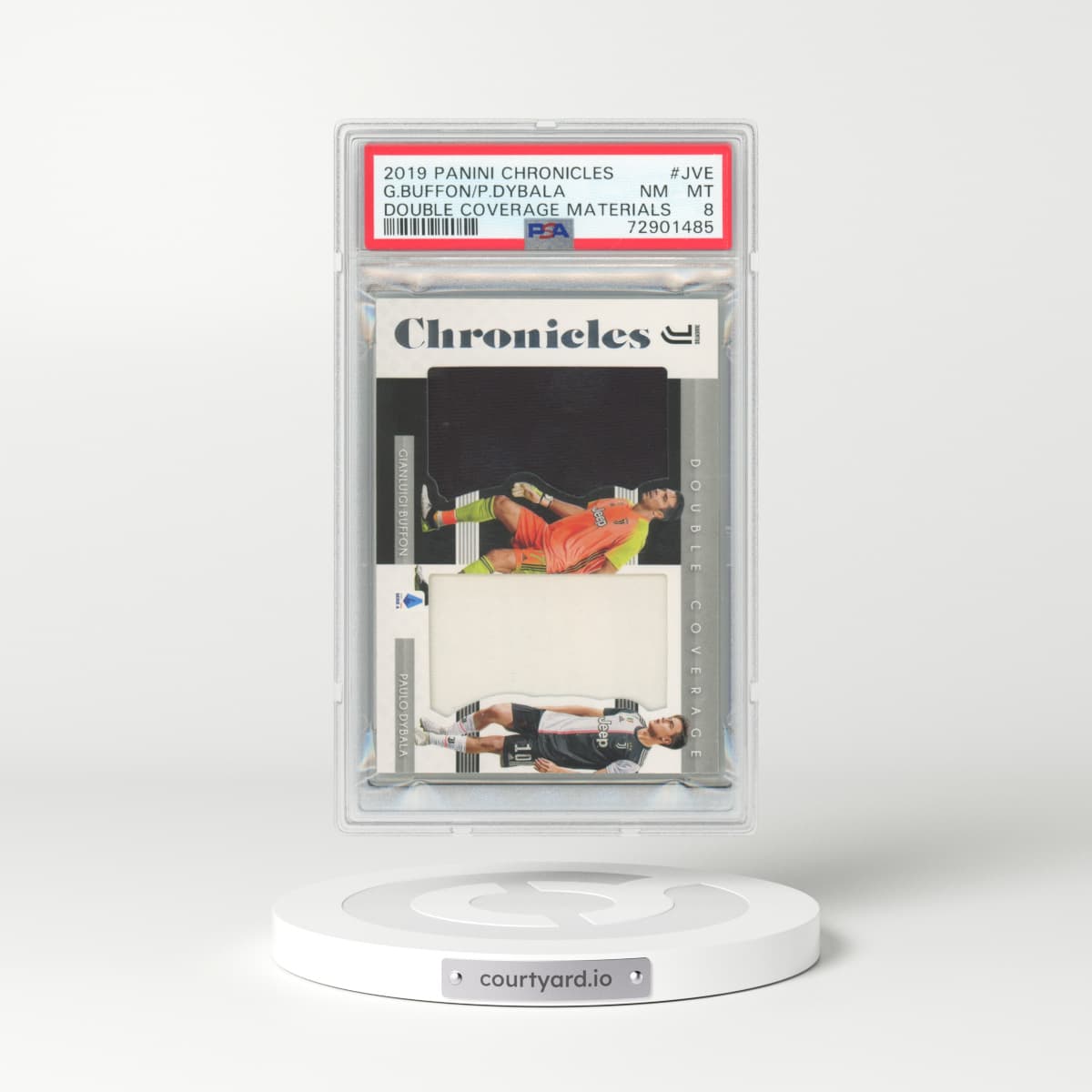 2019 Panini Chronicles #JVE G.Buffon/P.Dybala - Double Coverage Materials (PSA 8 NM-MT)