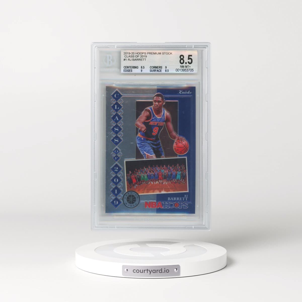 2019 Panini Hoops Premium Stock Class of 2019 #1 RJ Barrett (BGS 8.5 NM-MT+)