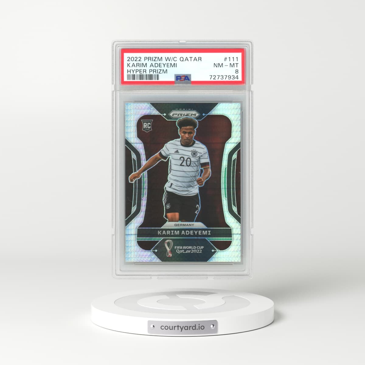 2022 Panini Prizm World Cup Qatar #111 Karim Adeyemi - Hyper Prizm (PSA 8 NM-MT)