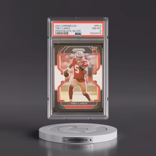 2021 Panini Chronicles Prizm Black #PB-4 Trey Lance - Silver (PSA 8 NM-MT)