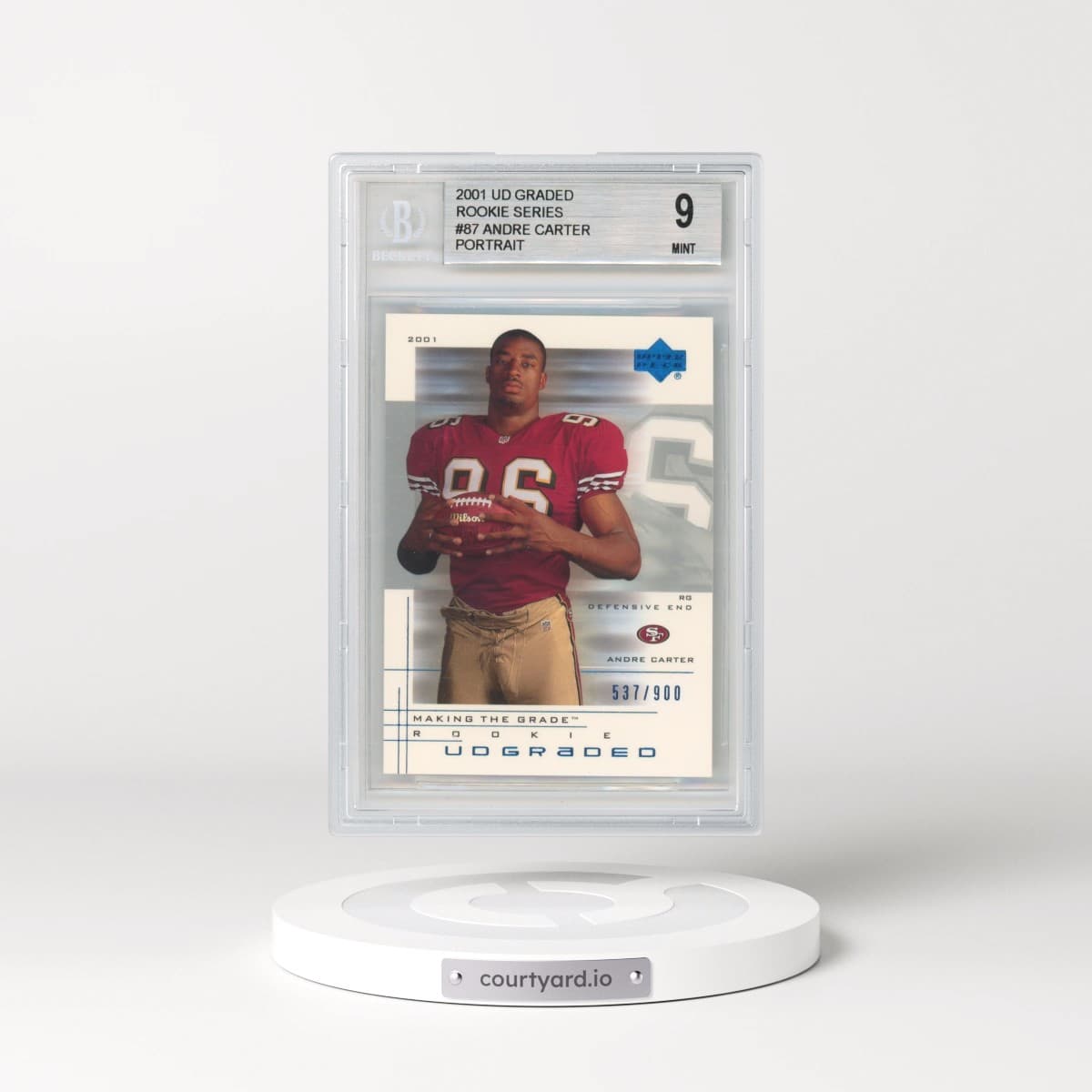 2001 UD Graded #87 Andre Carter Action RC (BGS 9 MINT)