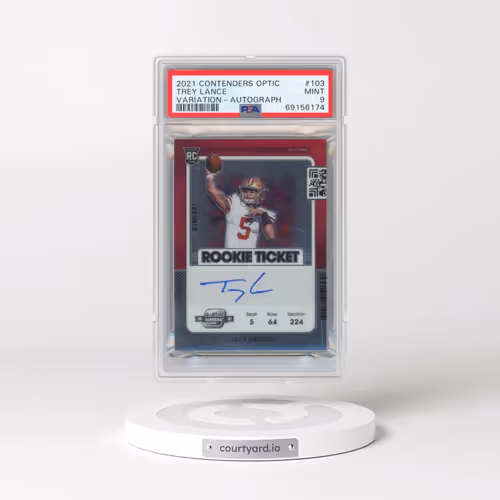 2021 Panini Contenders Optic #103 Trey Lance - Variation-Autograph (PSA 9 MINT)