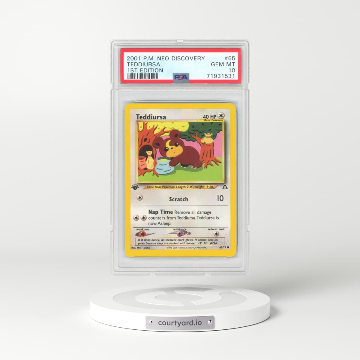 2001 Neo Discovery #65 Teddiursa - 1st Edition (PSA 10 GEM MINT)