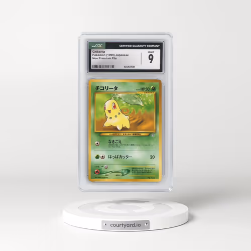 1999 Neo Premium File #152 Chikorita - No Rarity (CGC 9 MINT)