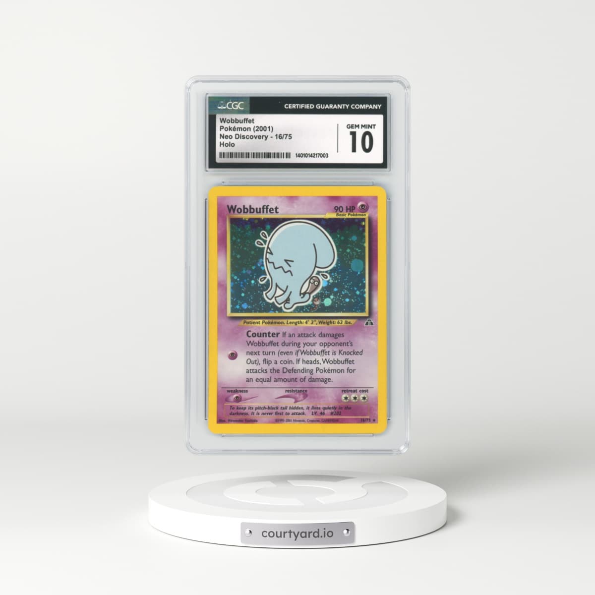 2001 Neo Discovery #16 Wobbuffet - Holo (CGC 10 GEM MINT)