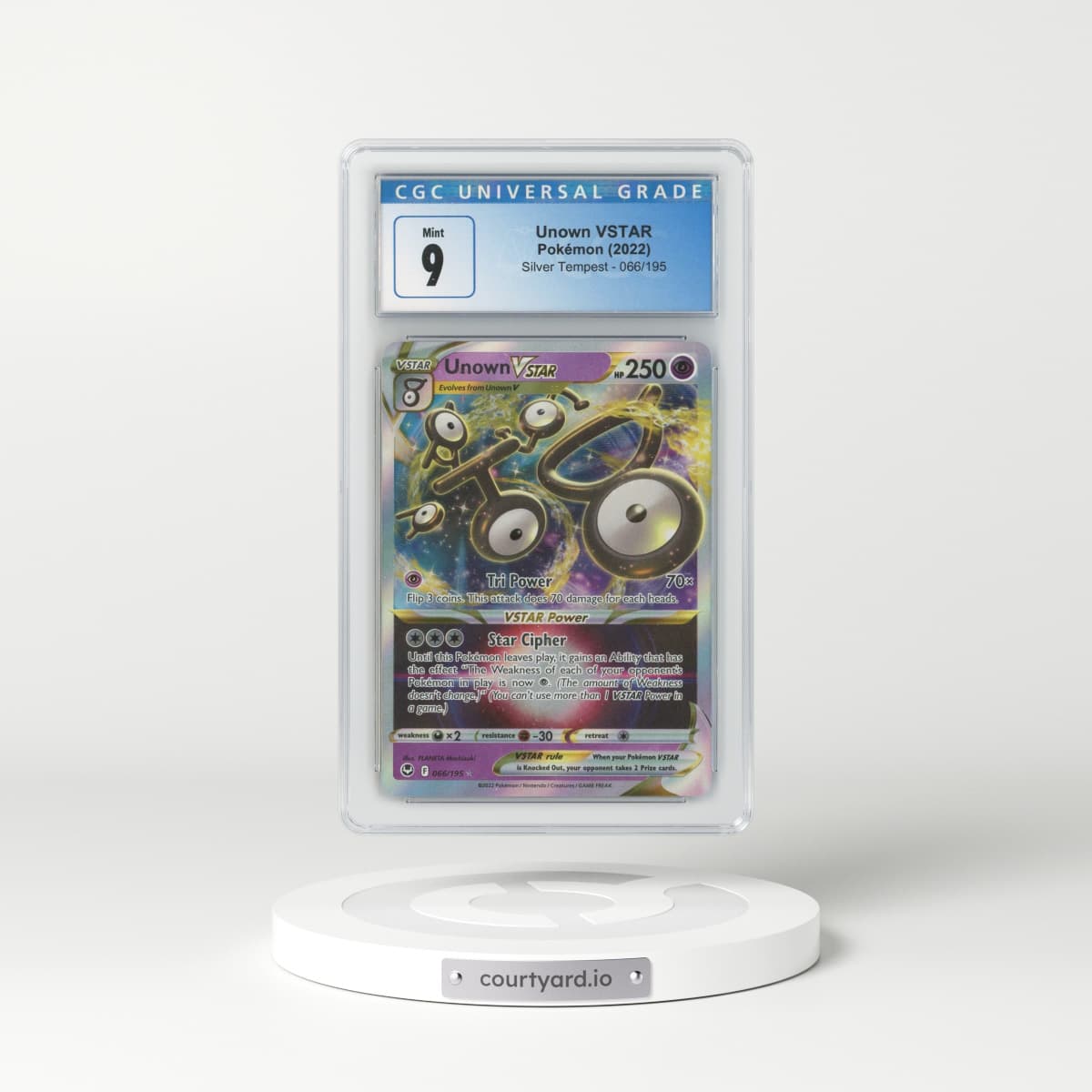 2022 Silver Tempest #66 Unown VSTAR - Full Art Holo (CGC 9 MINT)
