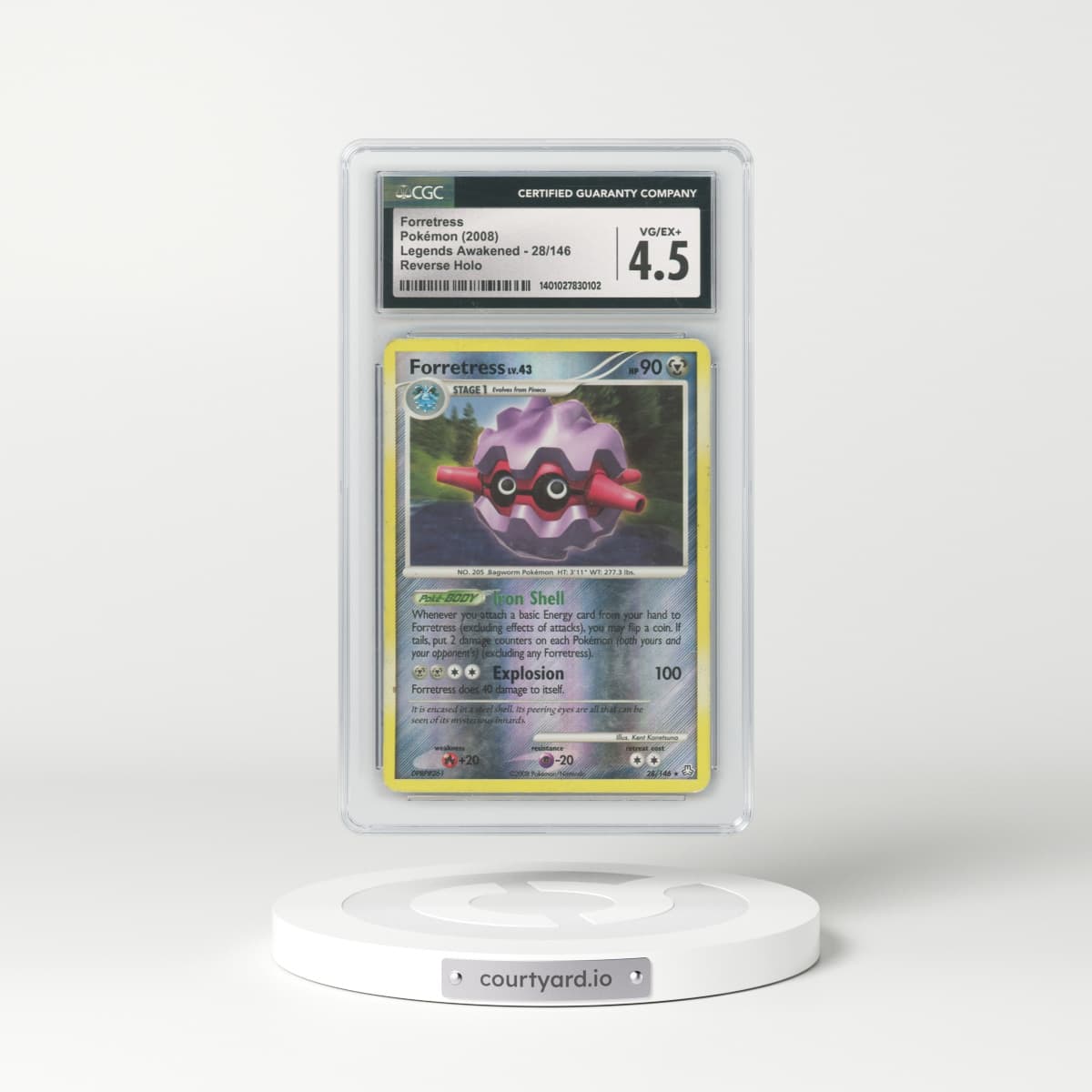 2008 Legends Awakened #28/146 Forretress - Reverse Holo (CGC 4.5 VG-EX+)