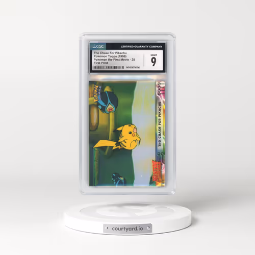 1999 Pokémon the First Movie #28 The Chase For Pikachu - First Print (Blue Topps Logo) (CGC 9 MINT)
