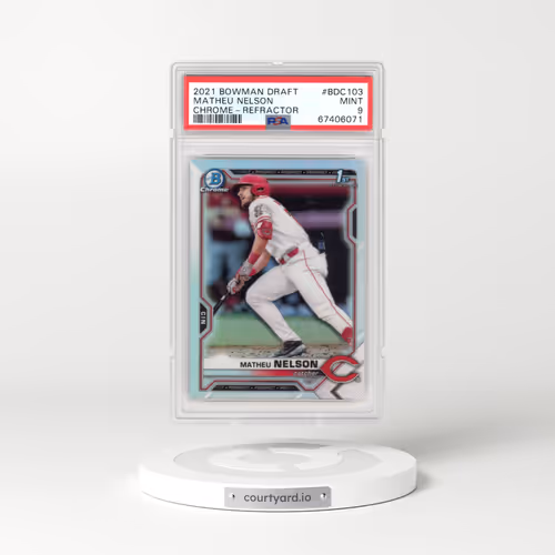 2021 Bowman Draft #BDC103 Matheu Nelson - Chrome-Refractor (PSA 9 MINT)