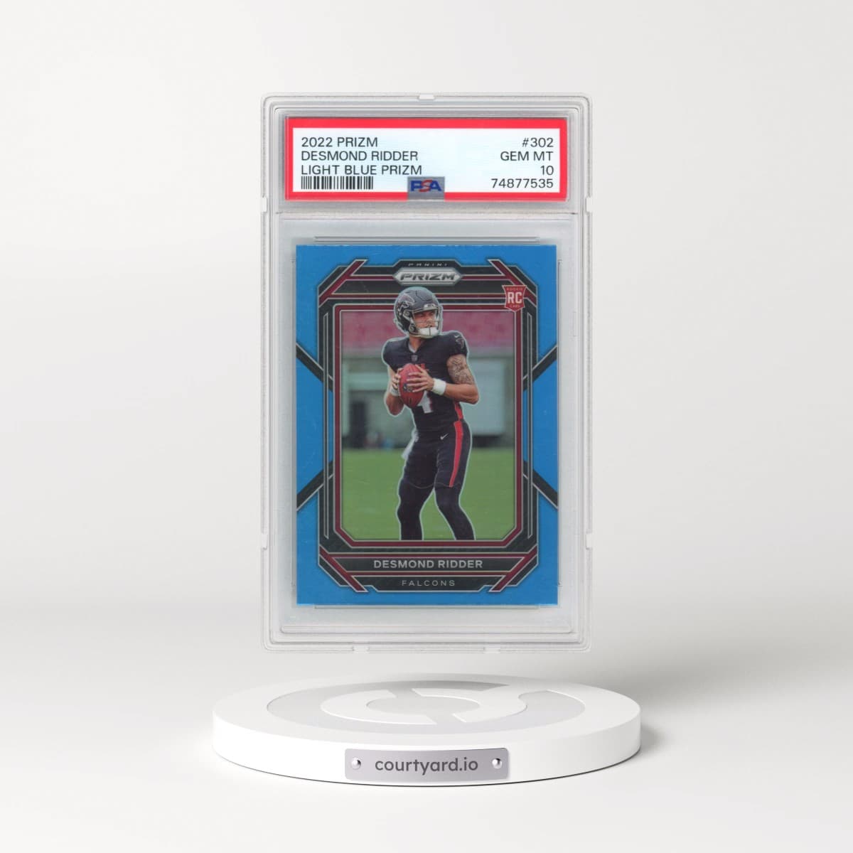 2022 Panini Prizm #302 Desmond Ridder - Light Blue Prizm (PSA 10 GEM MINT)