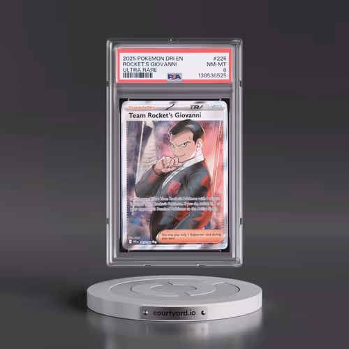 2025 Pokémon Dri EN-Destined Rivals #225 Team Rocket's Giovanni - Ultra Rare (PSA 8 NM-MT)
