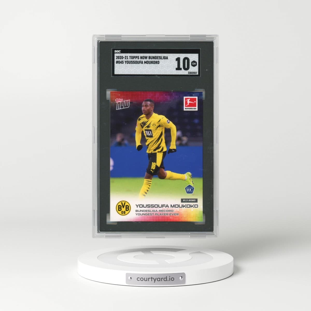 2020 Topps Now Bundesliga #045 Youssoufa Moukoko (SGC 10 GEM MINT)