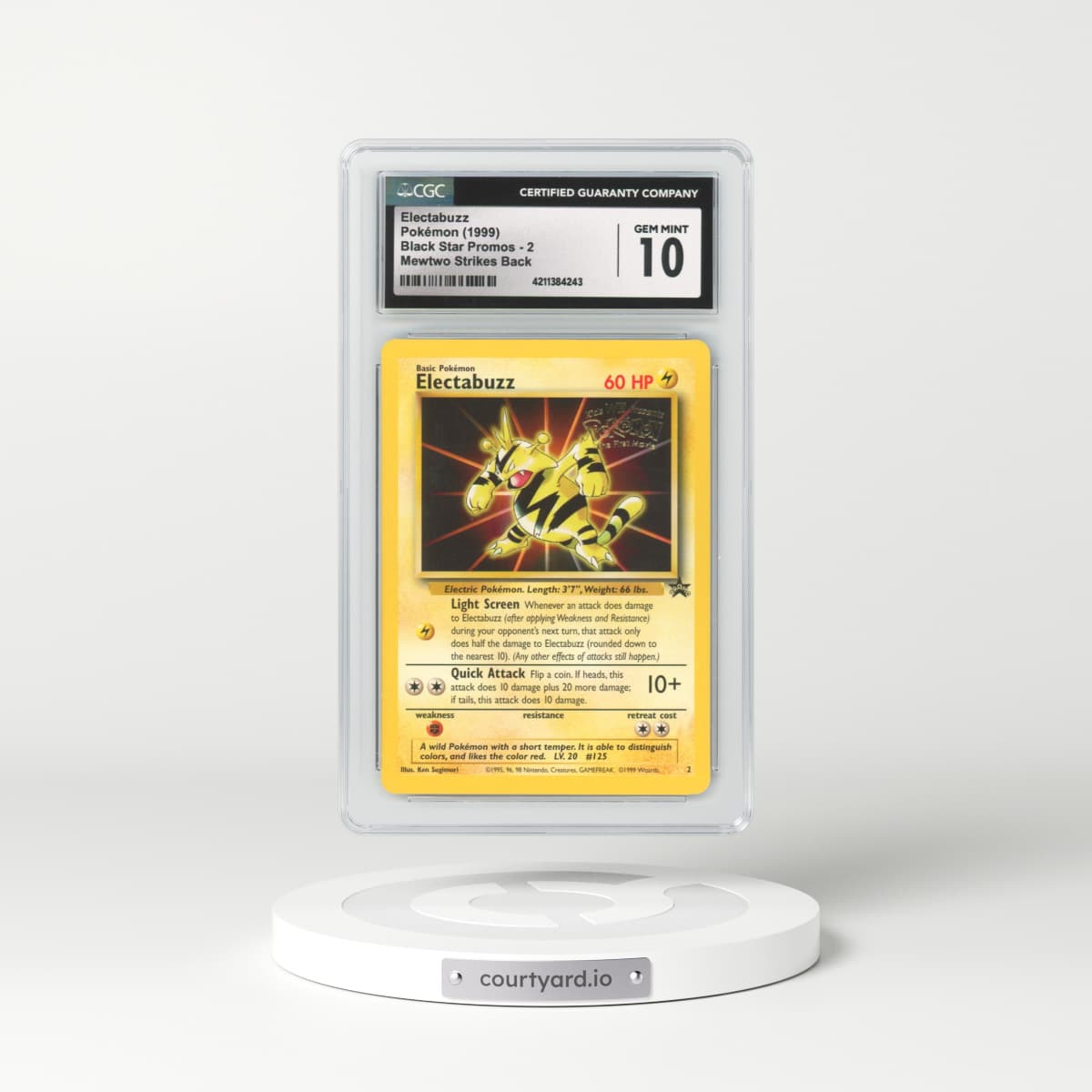 1999 Black Star Promos #2 Electabuzz - Mewtwo Strikes Back (CGC 10 GEM MINT)