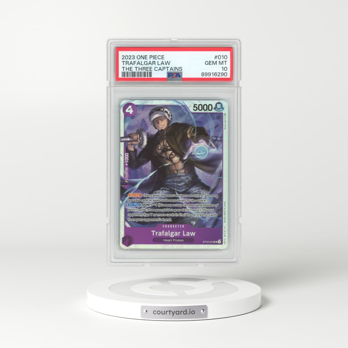 2023 One Piece Ultra Deck-the Three Captains #010 Trafalgar Law (PSA 10 GEM MINT)