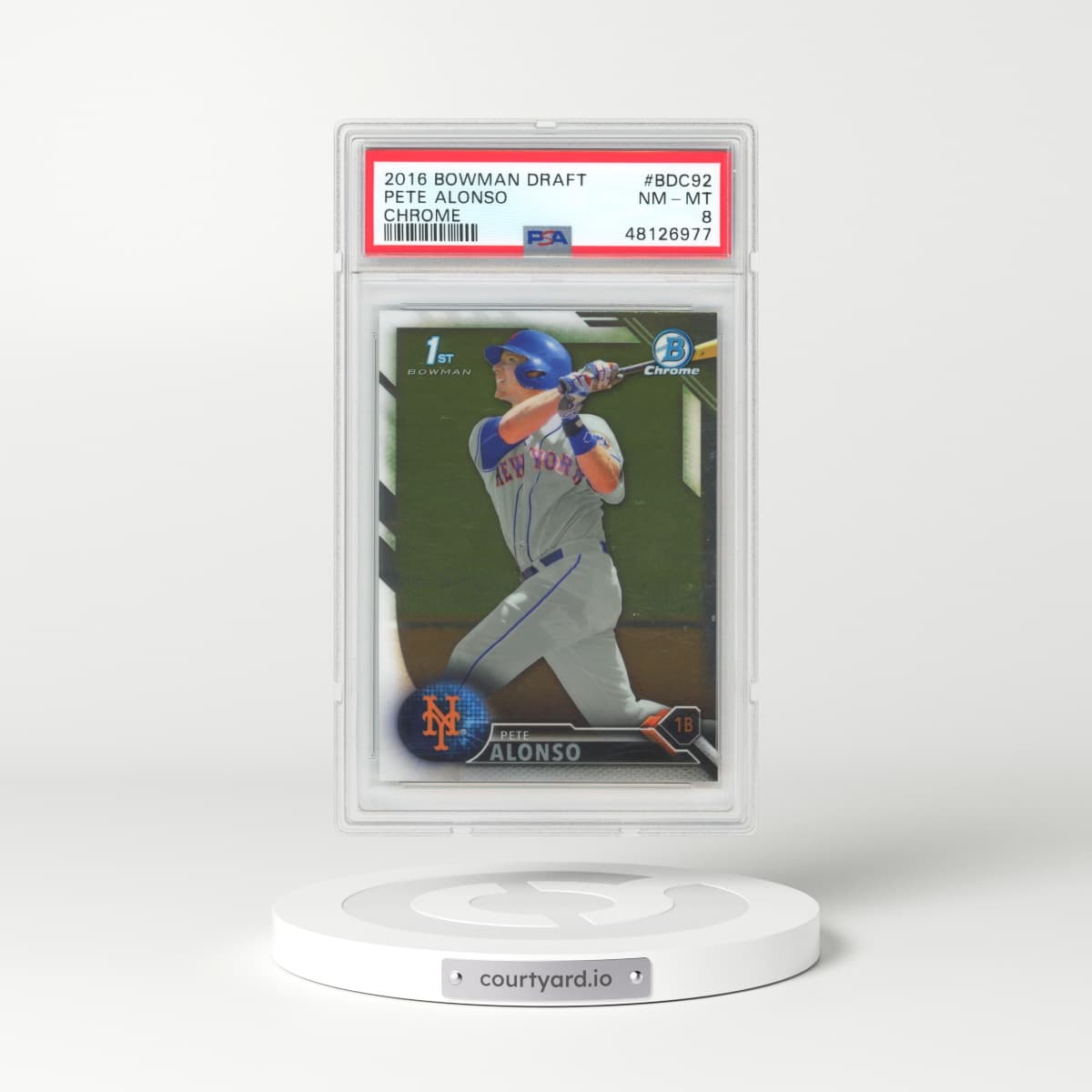 2016 Bowman Draft #BDC92 Pete Alonso - Chrome (PSA 8 NM-MT)