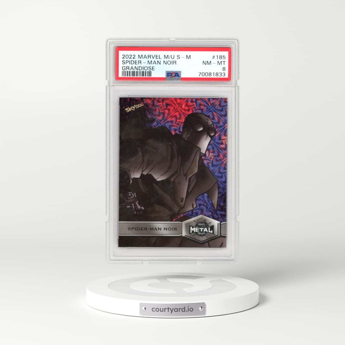 2020 Spider-Man Metal (2022 Upper Deck) - English #185 Spider-Man Noir - Grandiose High Series (PSA 8 NM-MT)